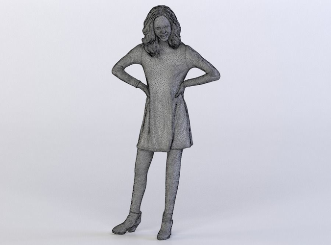 Mei 0338 Woman in a red dress arms on hips