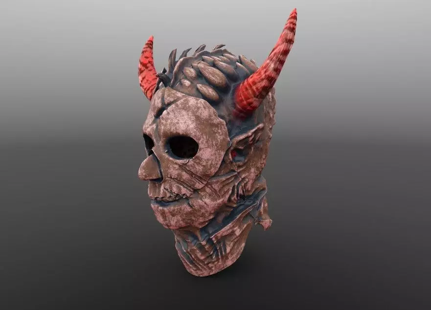 The Tormented Mask Ultra-Detailed Horror 3D Asset Low-poly 3D model_3