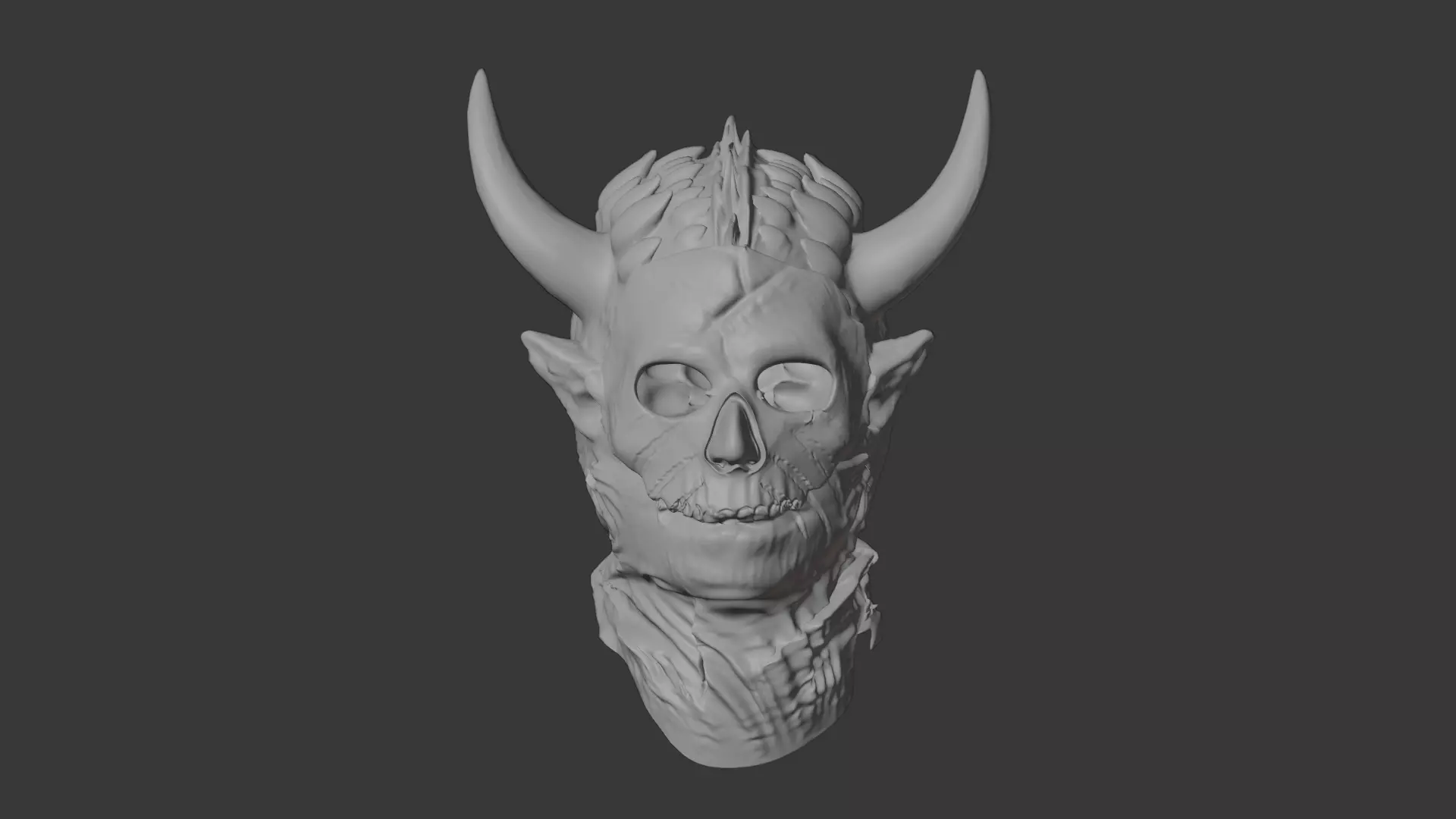 The Tormented Mask Ultra-Detailed Horror 3D Asset Low-poly 3D model_9