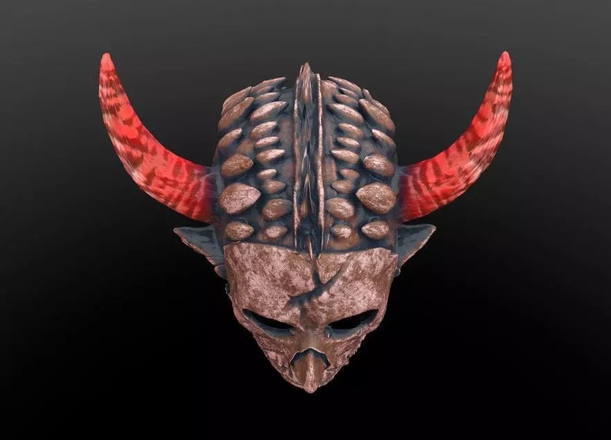 The Tormented Mask Ultra-Detailed Horror 3D Asset Low-poly 3D model_5