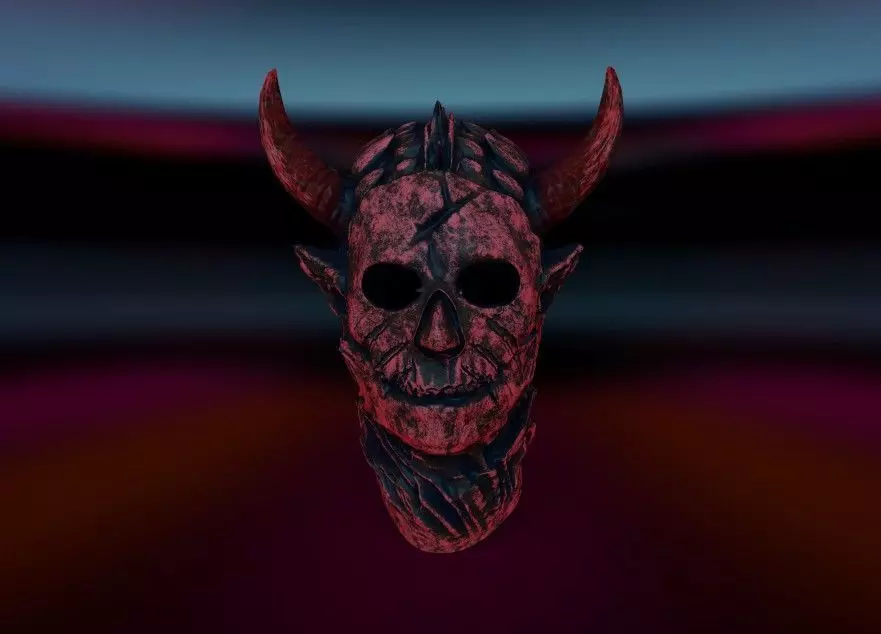 The Tormented Mask Ultra-Detailed Horror 3D Asset Low-poly 3D model_8