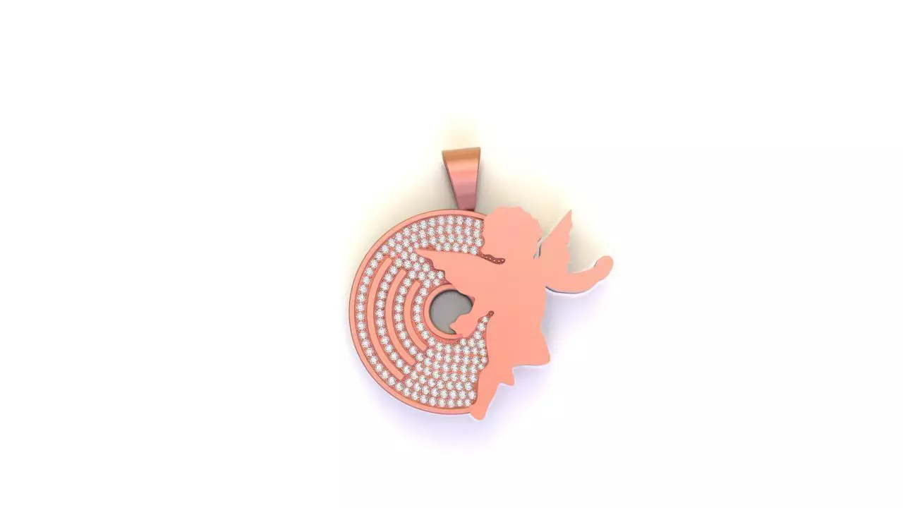 Angel pendant with stones  Free 3D print model_2