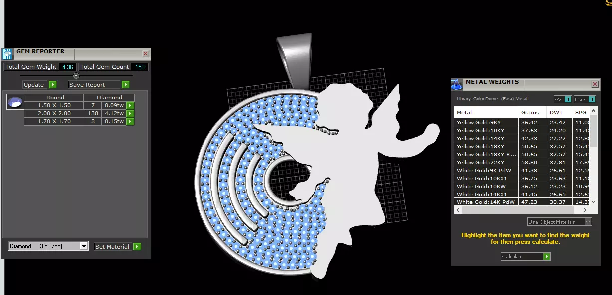 Angel pendant with stones  Free 3D print model_7