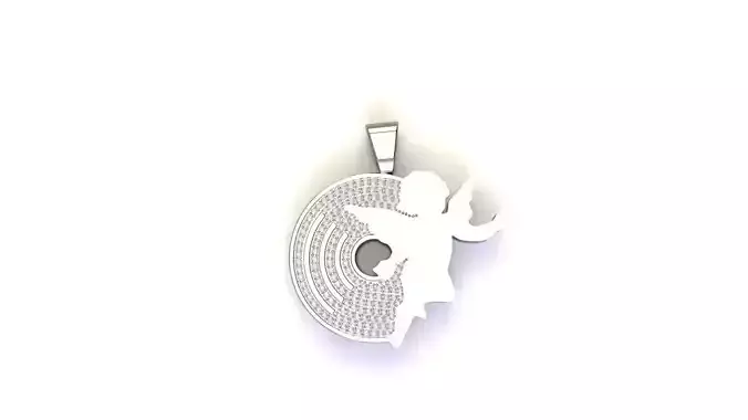 Angel pendant with stones  Free 3D print model