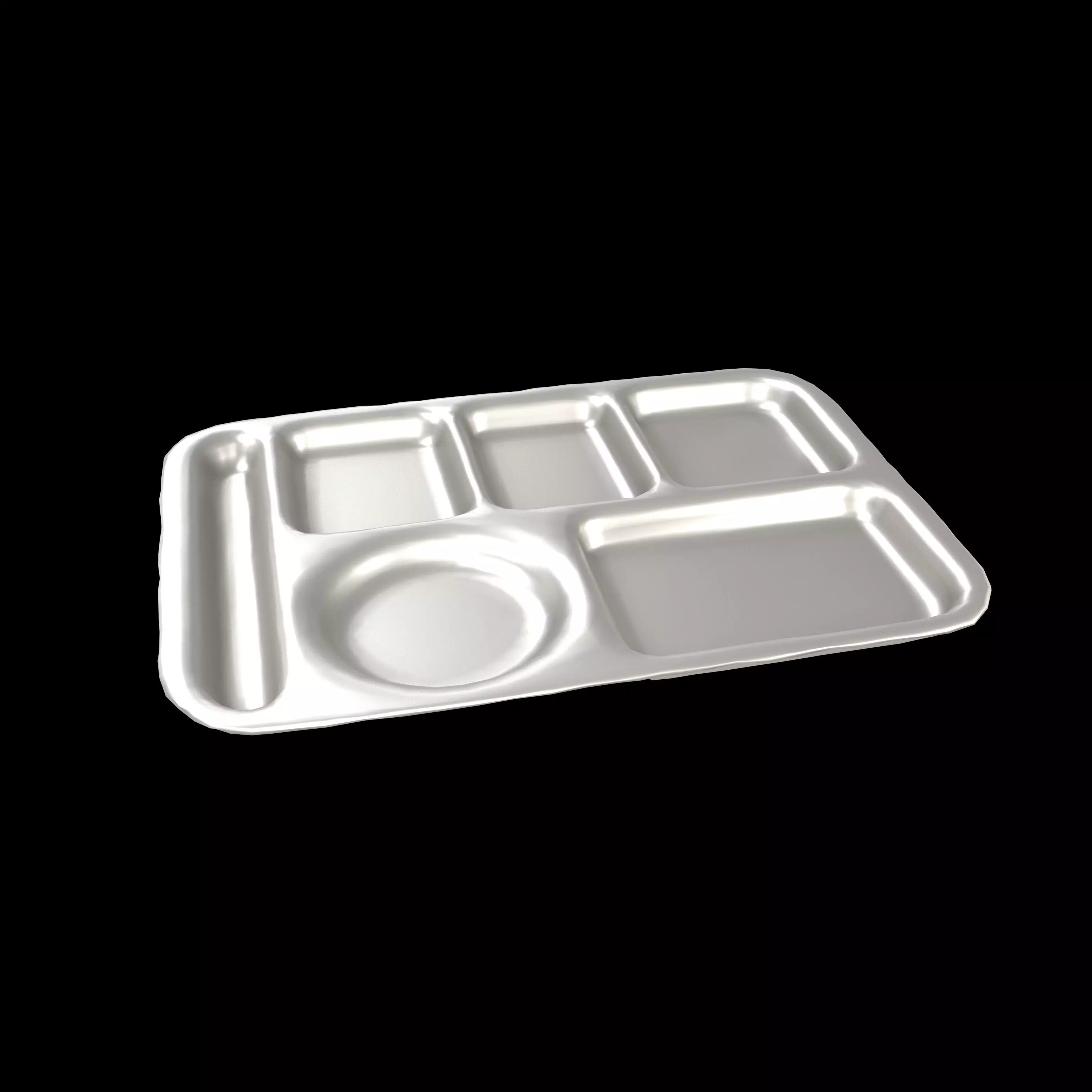 Compartment Meal Tray v1 004 Low-poly 3D model