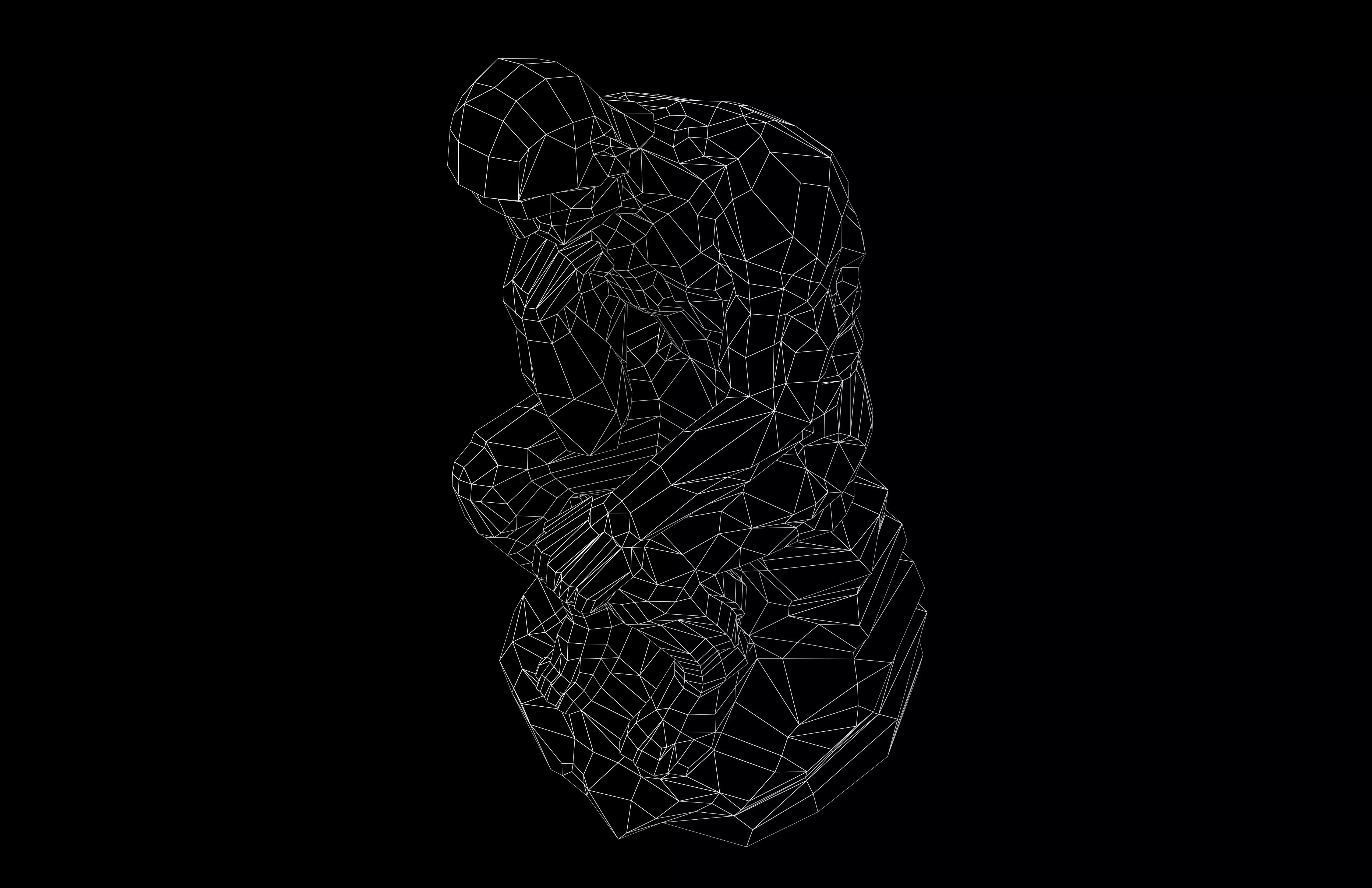 Thinker Style Abstract Statue v1 001 Low-poly 3D model_6