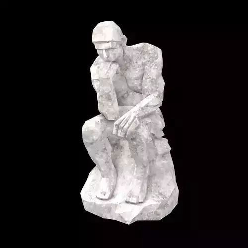 Thinker Style Abstract Statue v1 001 Low-poly 3D model Thinker Style Abstract Statue v1 001 Low-poly 3D model