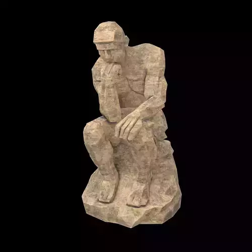 Thinker Style Abstract Statue v1 003 Low-poly 3D model Thinker Style Abstract Statue v1 003 Low-poly 3D model