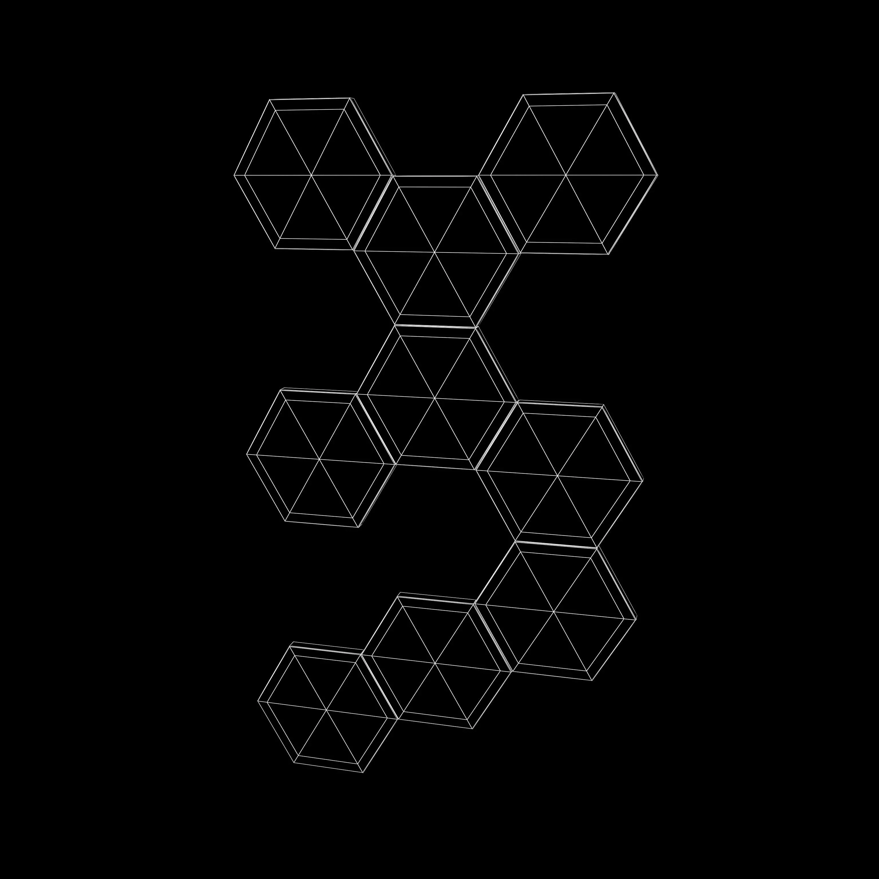 Hexa Light Panels v1 002 Low-poly 3D model_5