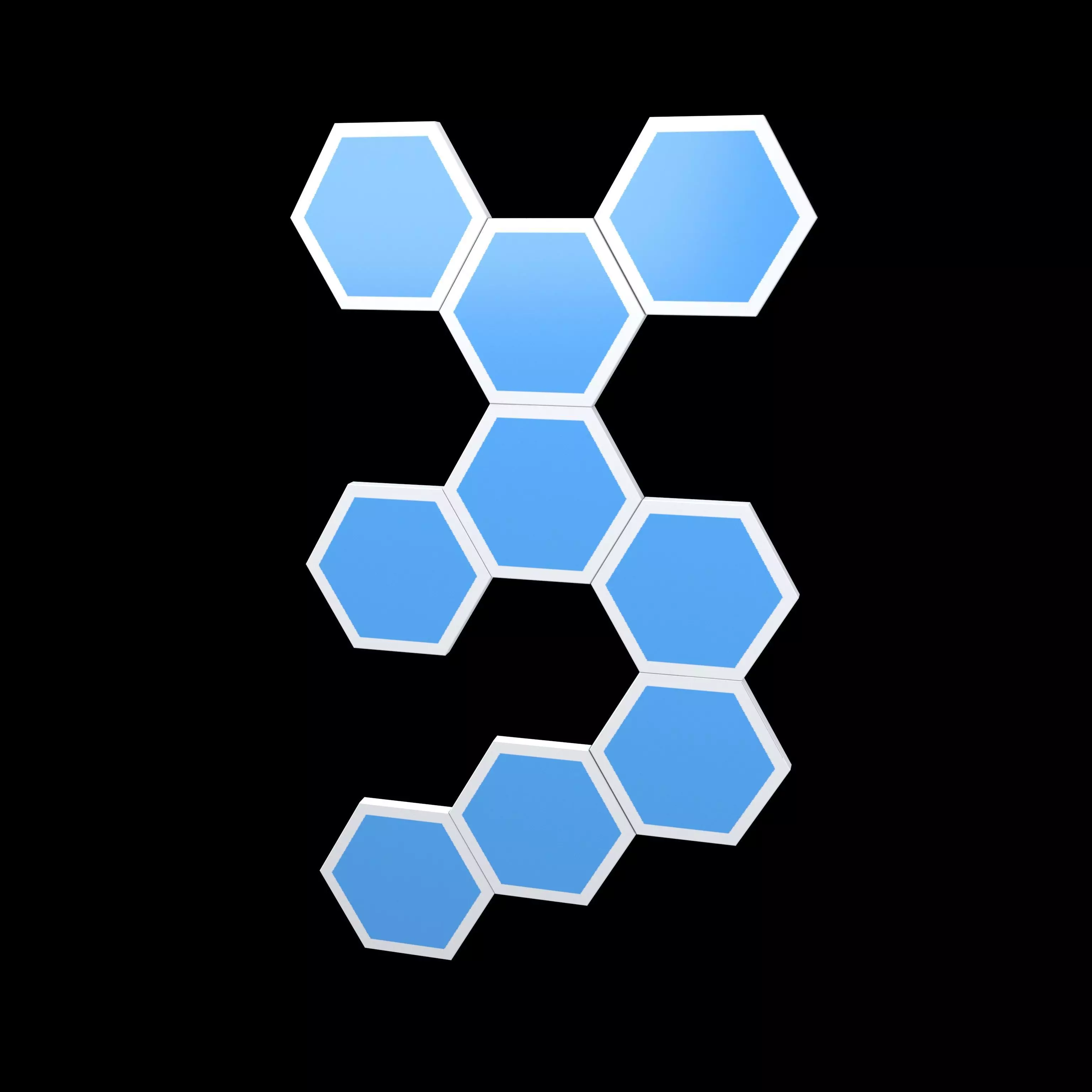 Hexa Light Panels v1 002 Low-poly 3D model_0