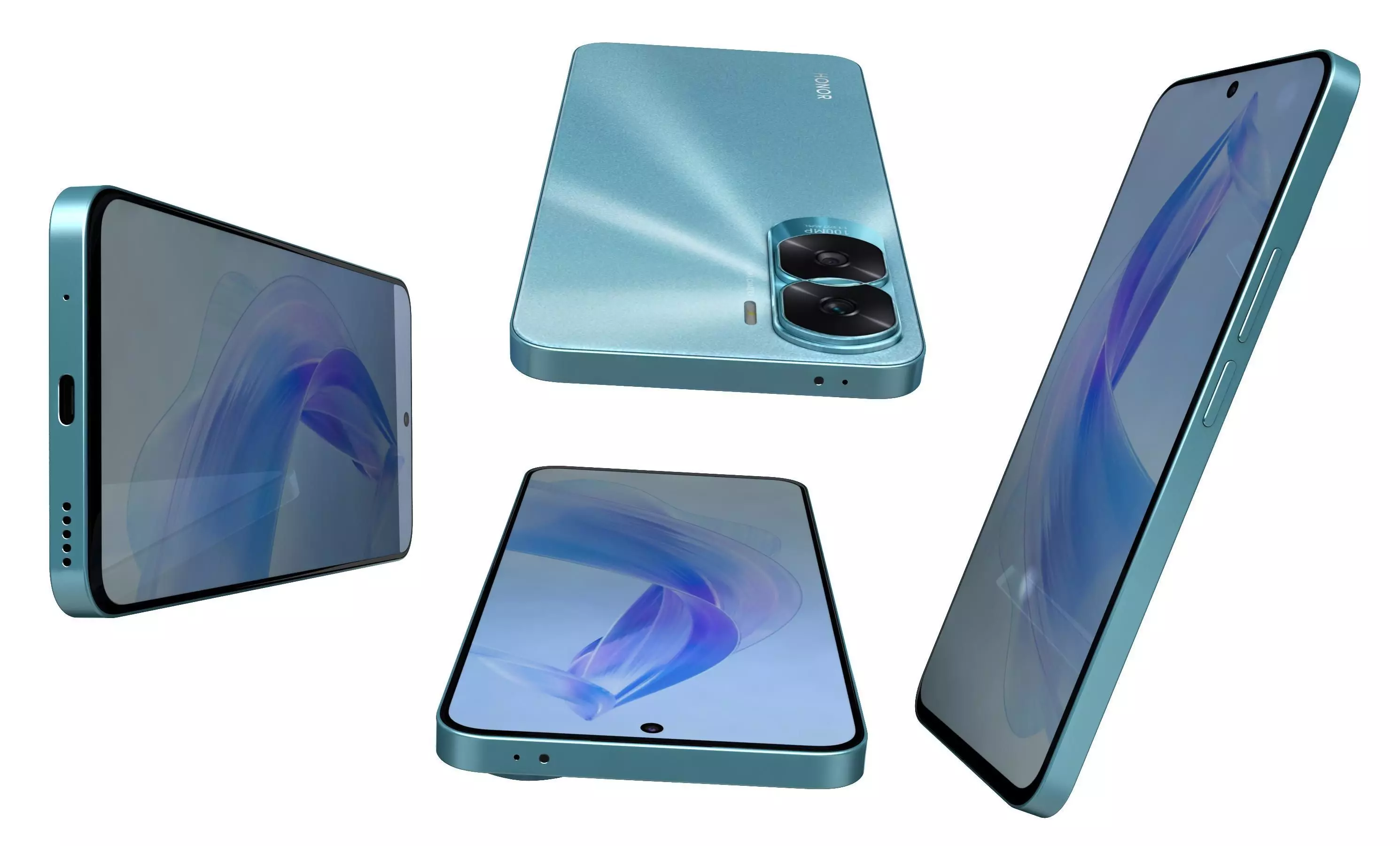 Honor X50i Blue High Poly 3D model_7