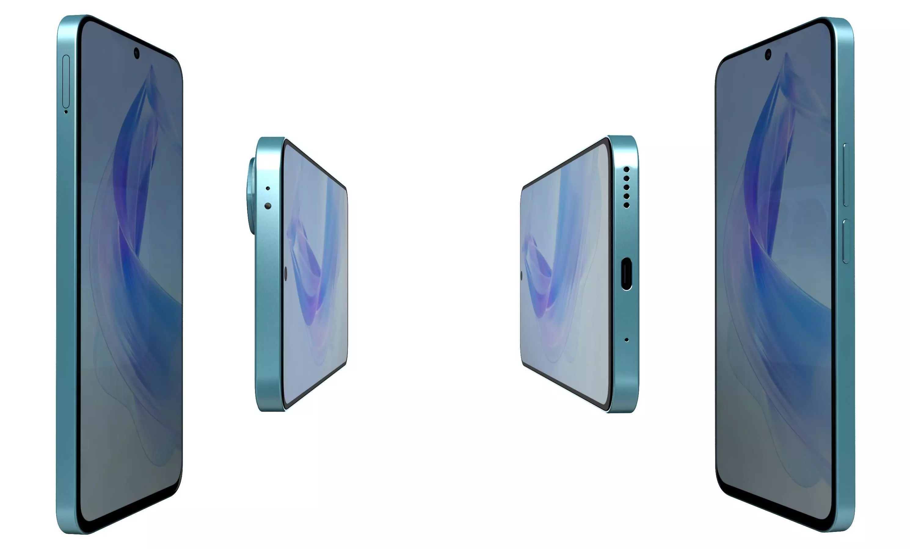 Honor X50i Blue High Poly 3D model_2