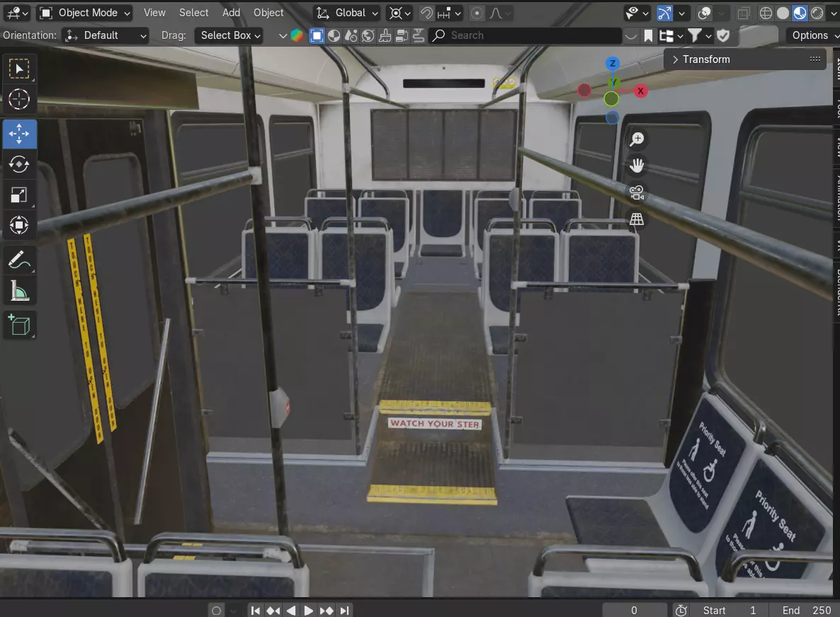 Realistic City Transit Bus 3D model_7
