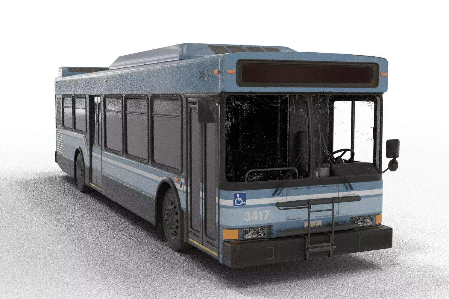 Realistic City Transit Bus 3D model_1
