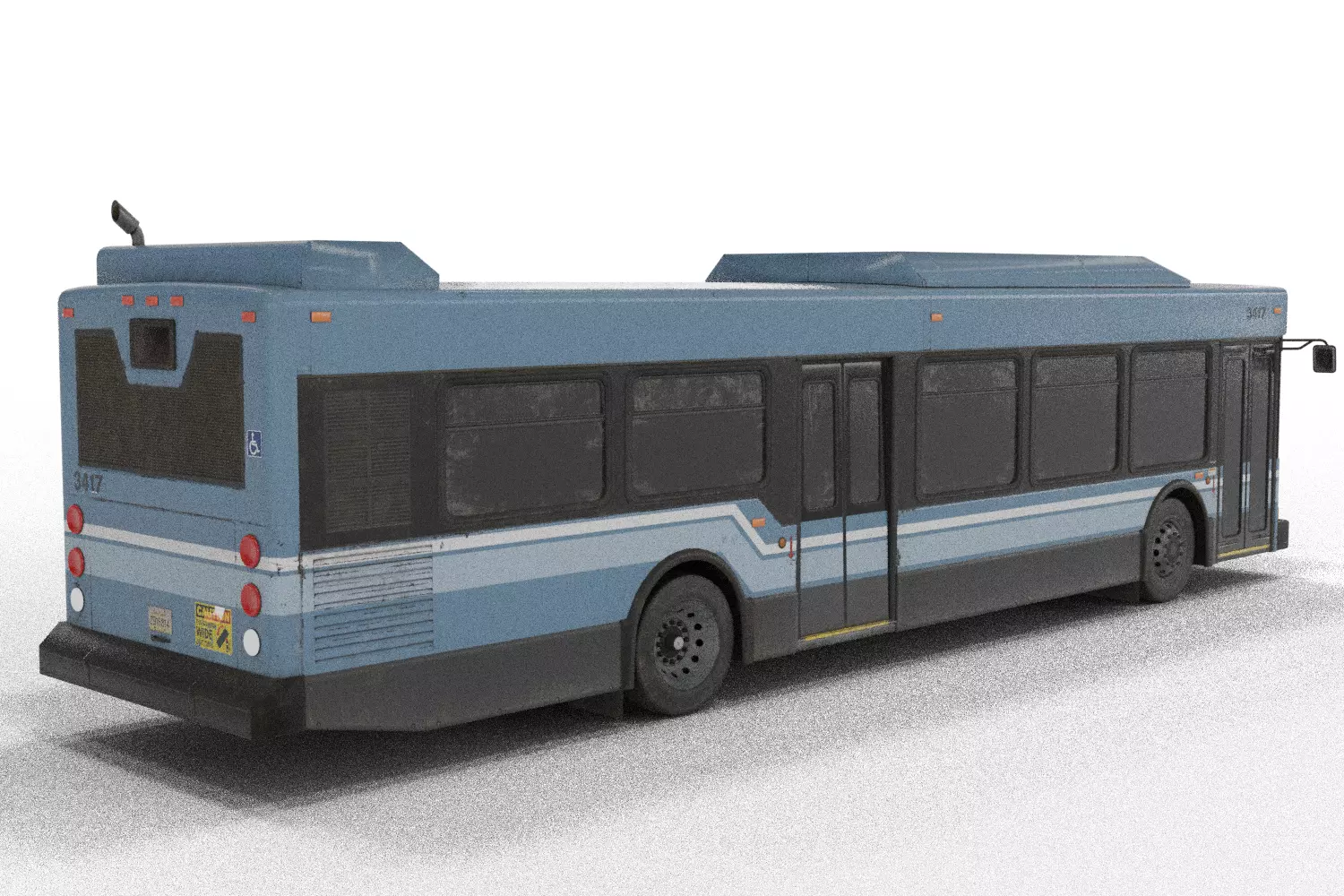Realistic City Transit Bus 3D model_16