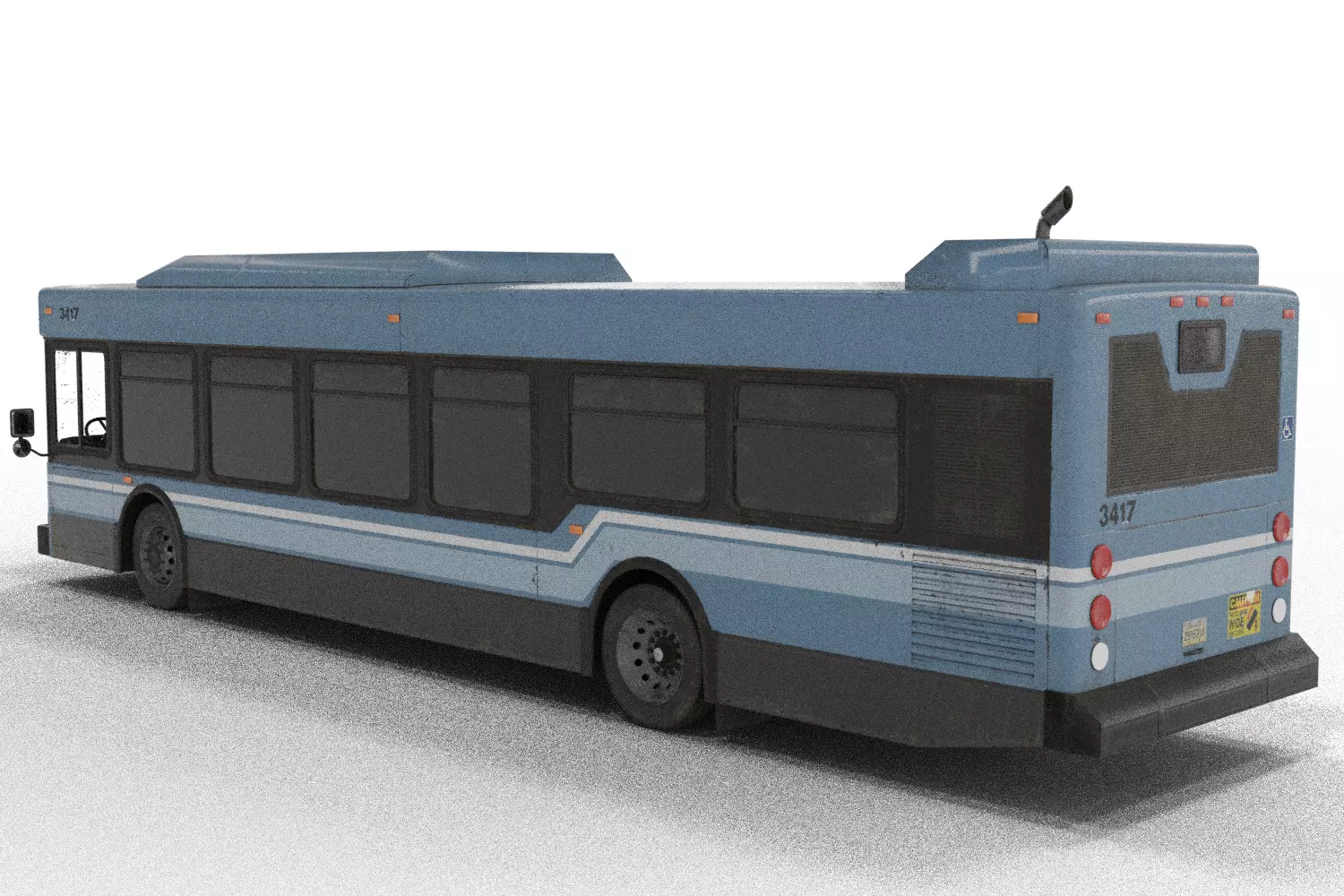 Realistic City Transit Bus 3D model_17
