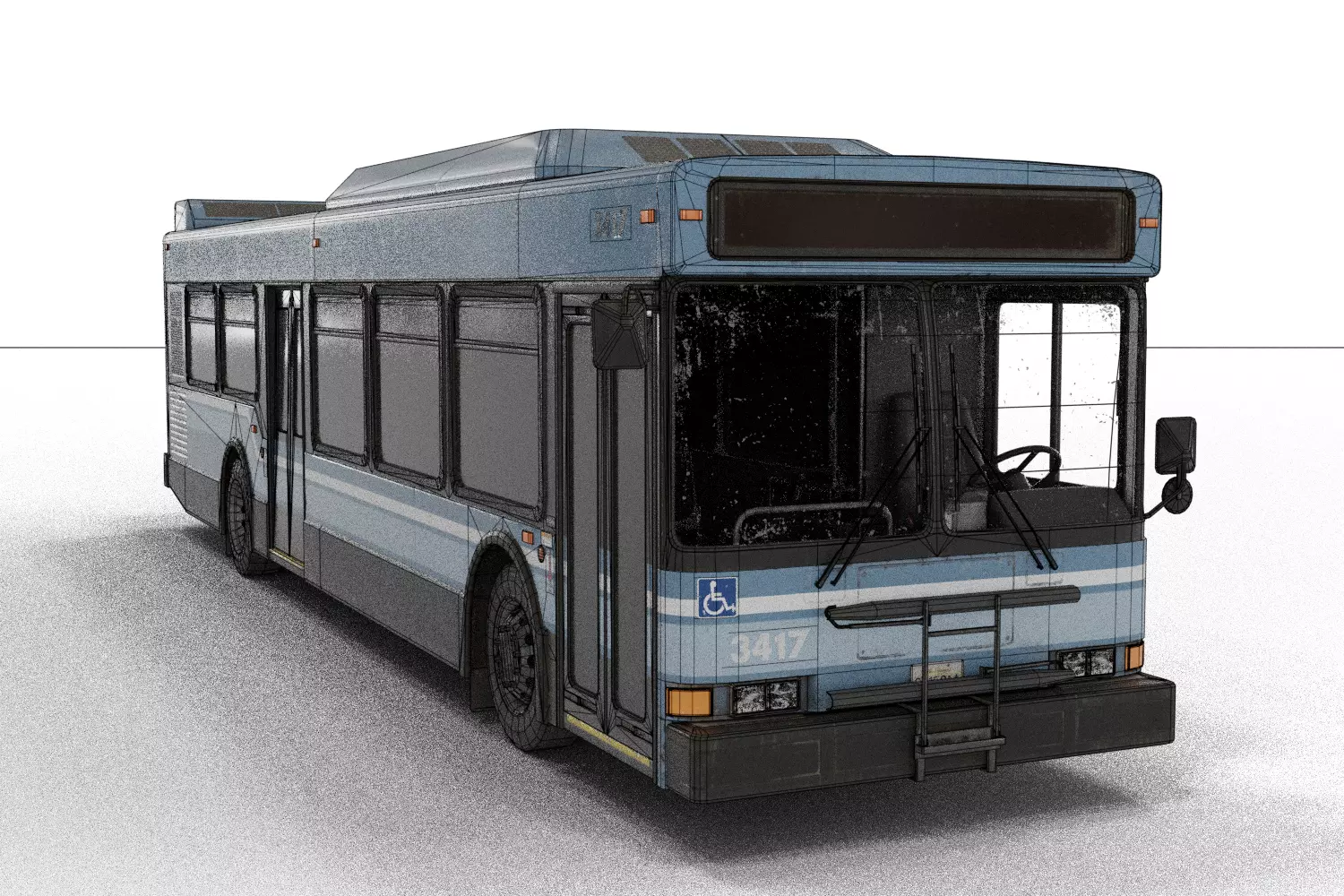 Realistic City Transit Bus 3D model_2