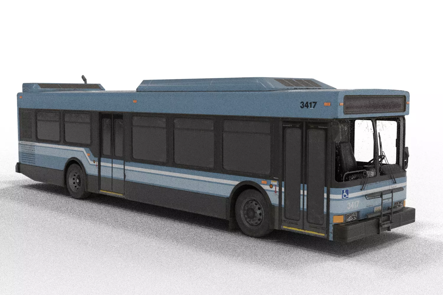 Realistic City Transit Bus 3D model_0
