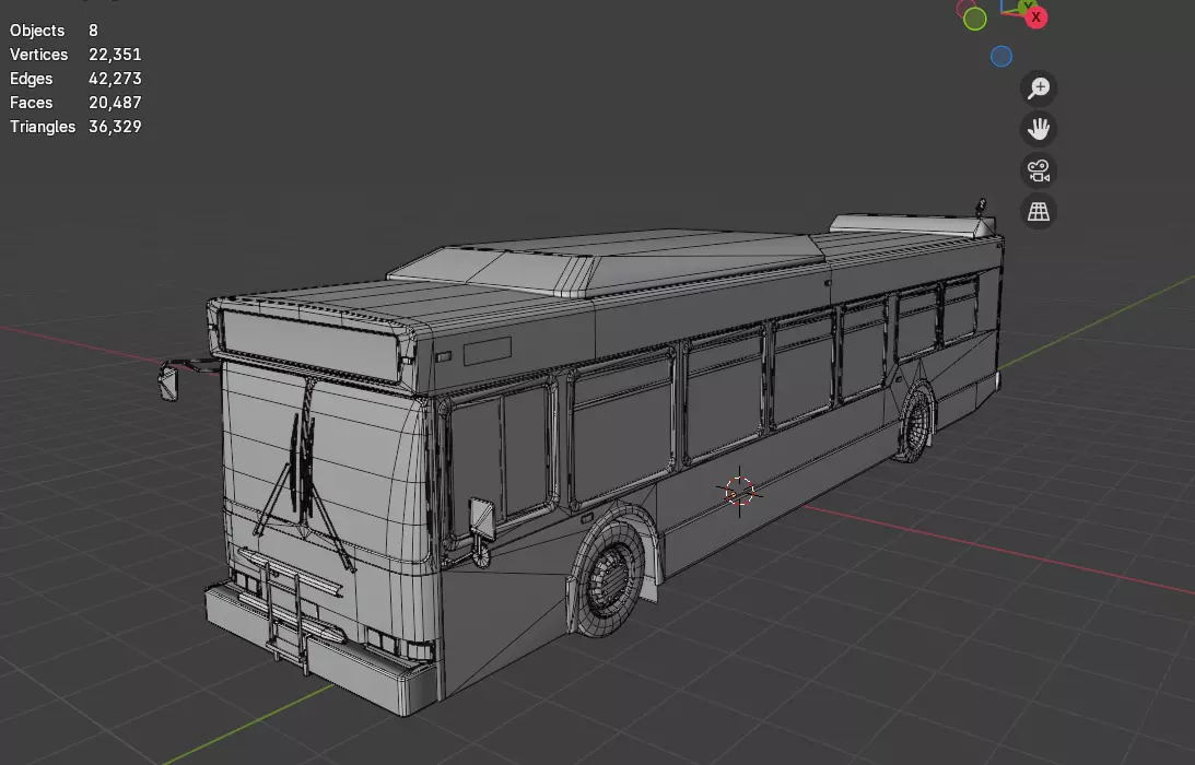 Realistic City Transit Bus 3D model_22