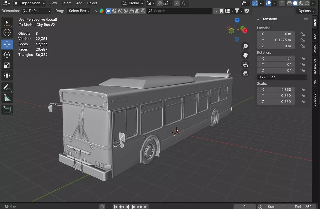 Realistic City Transit Bus 3D model_21