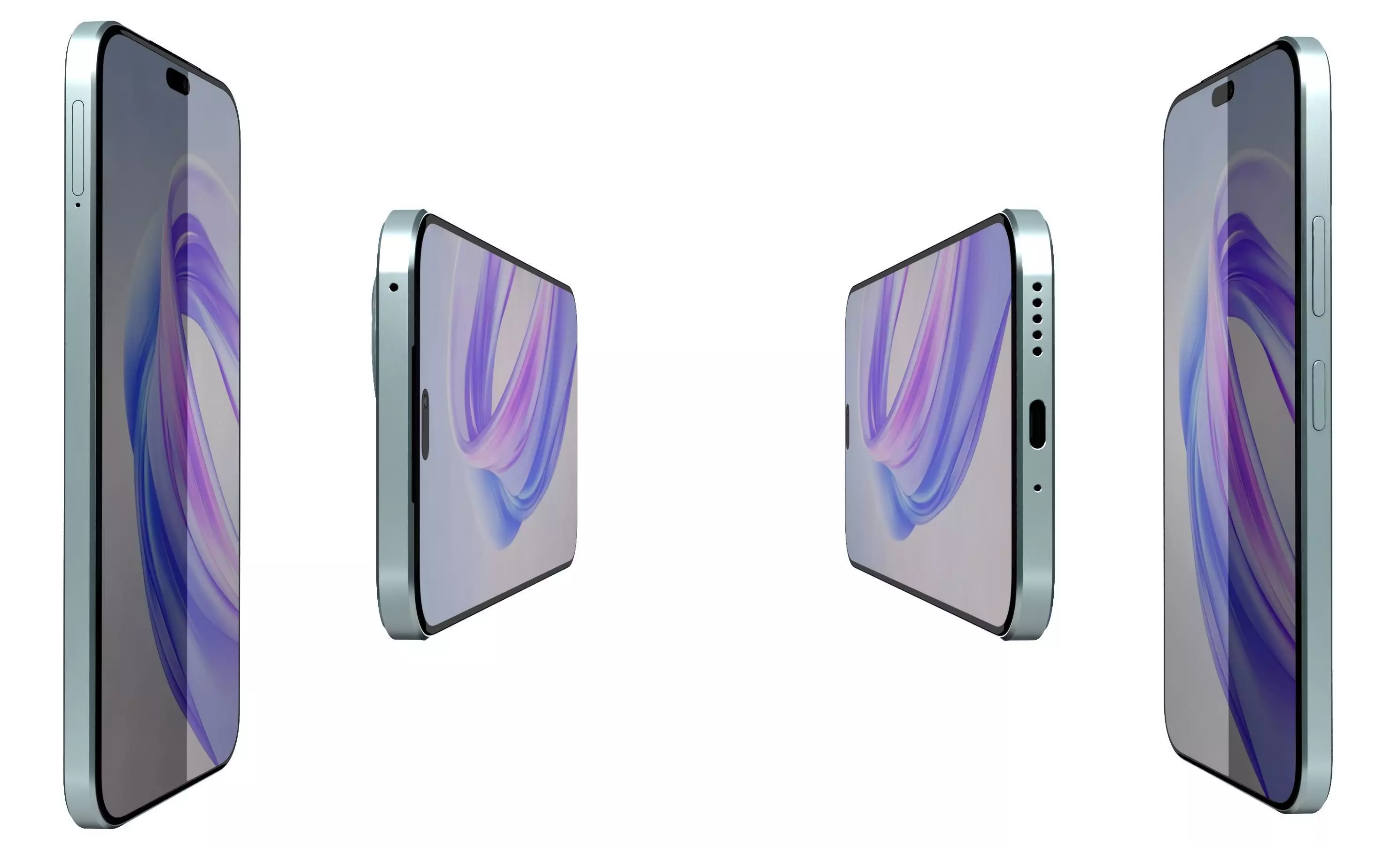 Honor X50i Plus Light Blue High Poly 3D model_14