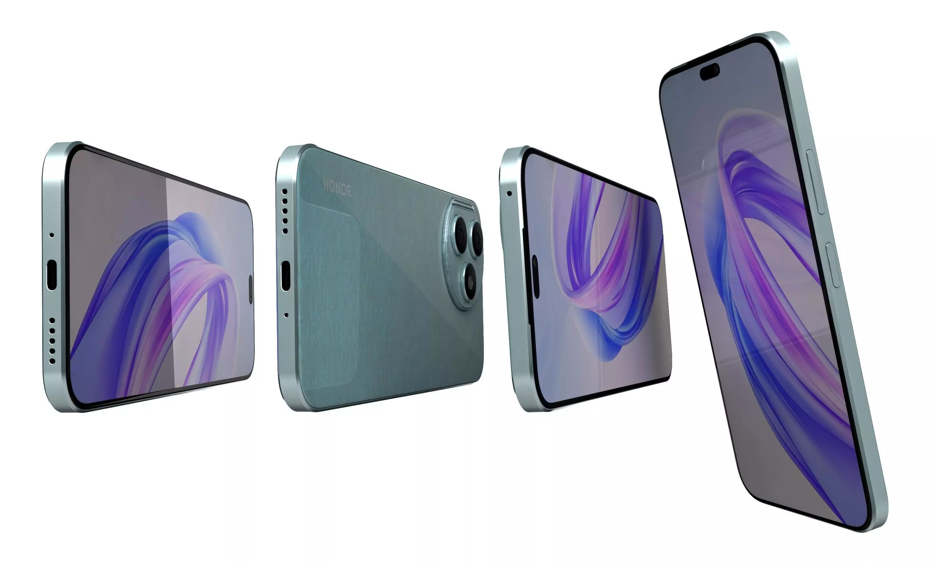 Honor X50i Plus Light Blue High Poly 3D model_15