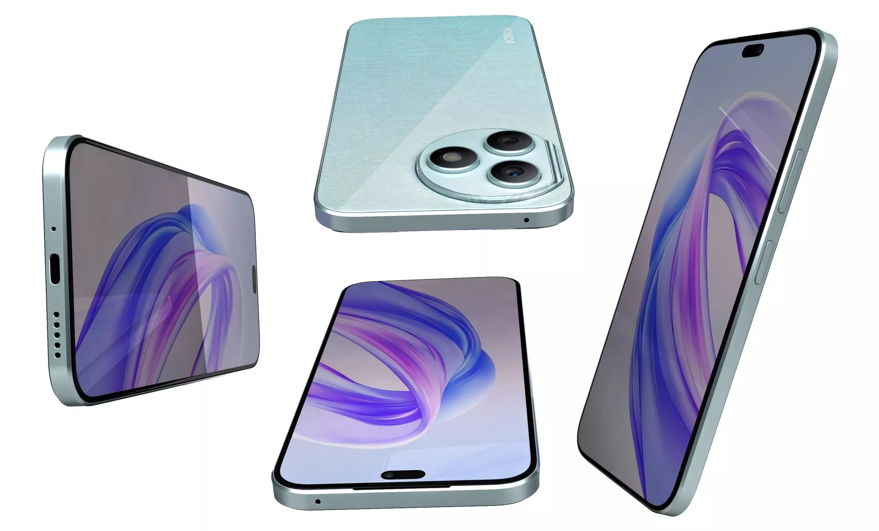 Honor X50i Plus Light Blue High Poly 3D model_2