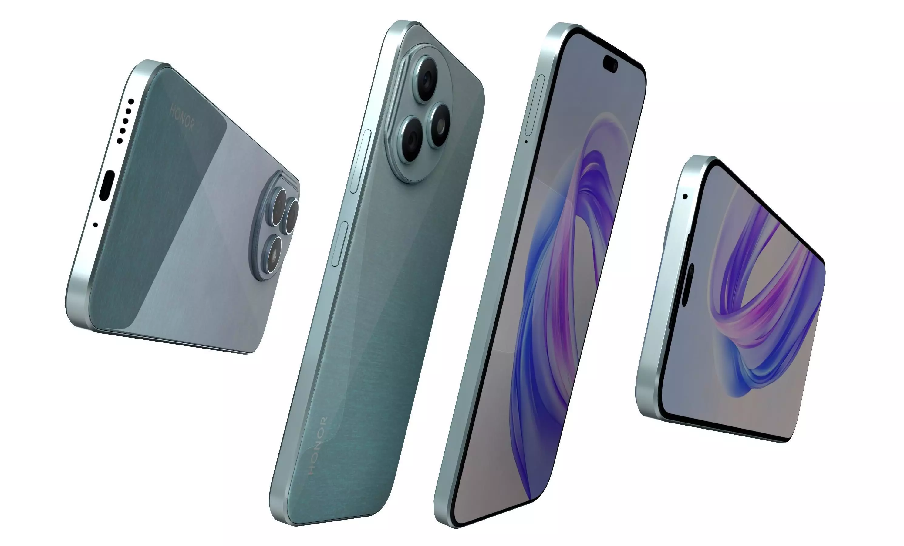 Honor X50i Plus Light Blue High Poly 3D model_10