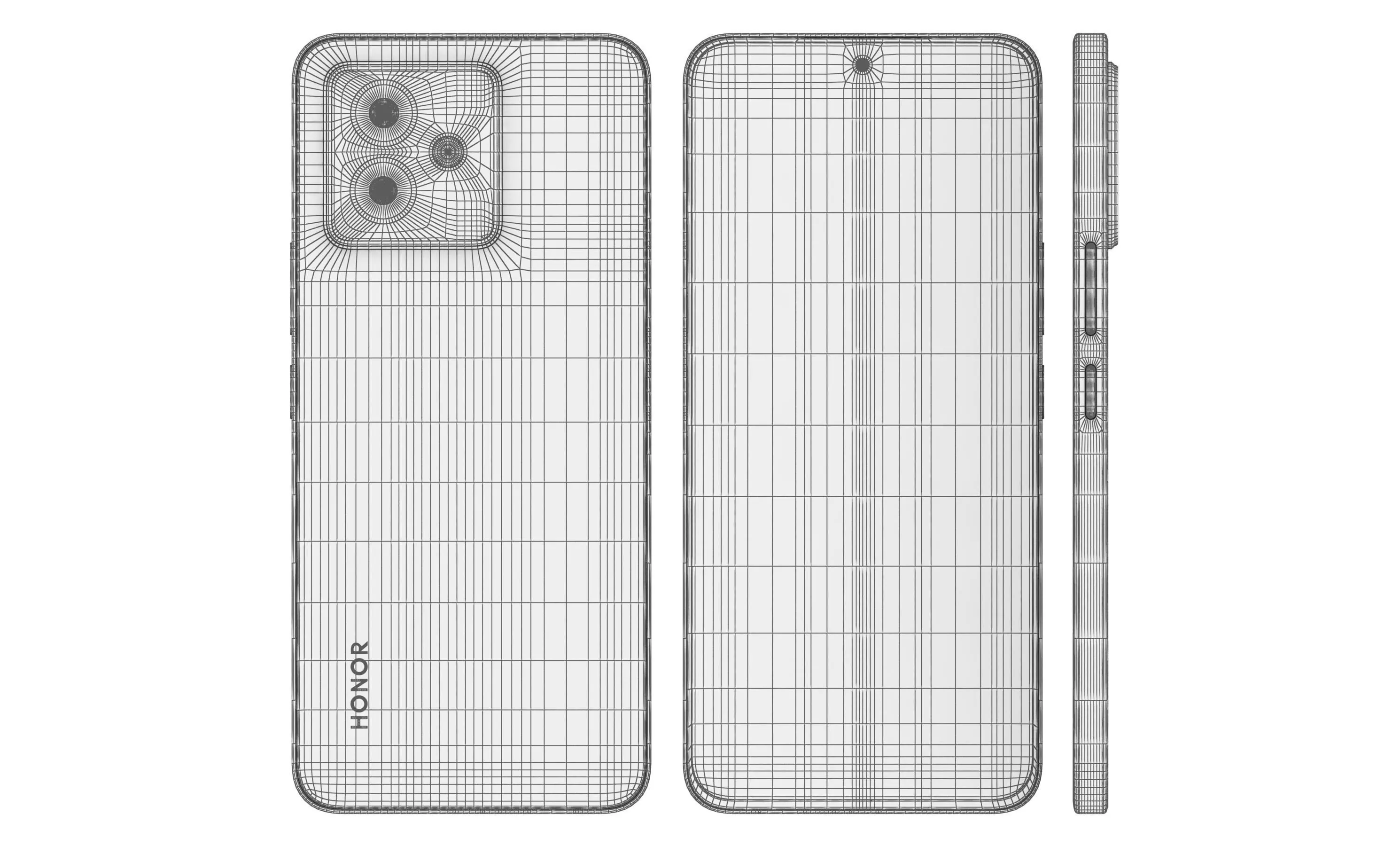 Honor X60 GT Black High Poly 3D model_9