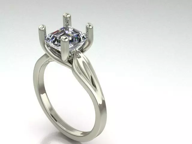 10 unique engagement solitaire with exciting shank 3D print model_6