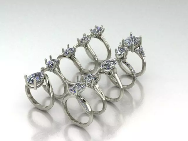 10 unique engagement solitaire with exciting shank 3D print model_0