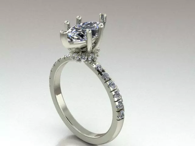 10 unique engagement solitaire with exciting shank 3D print model_7