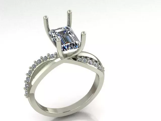 10 unique engagement solitaire with exciting shank 3D print model_4