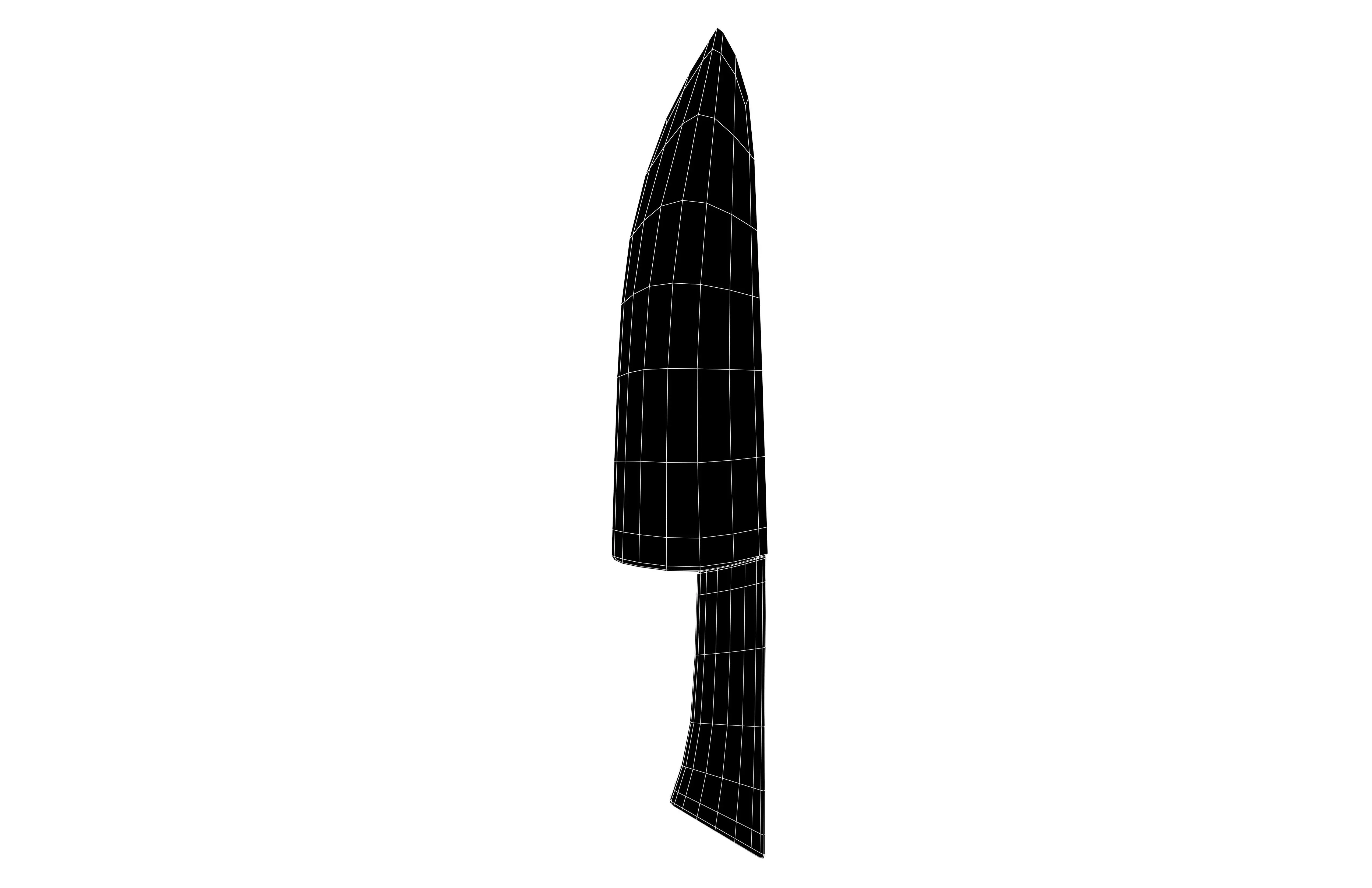 Low Poly Kitchen Knive v1 001 Low-poly 3D model_5