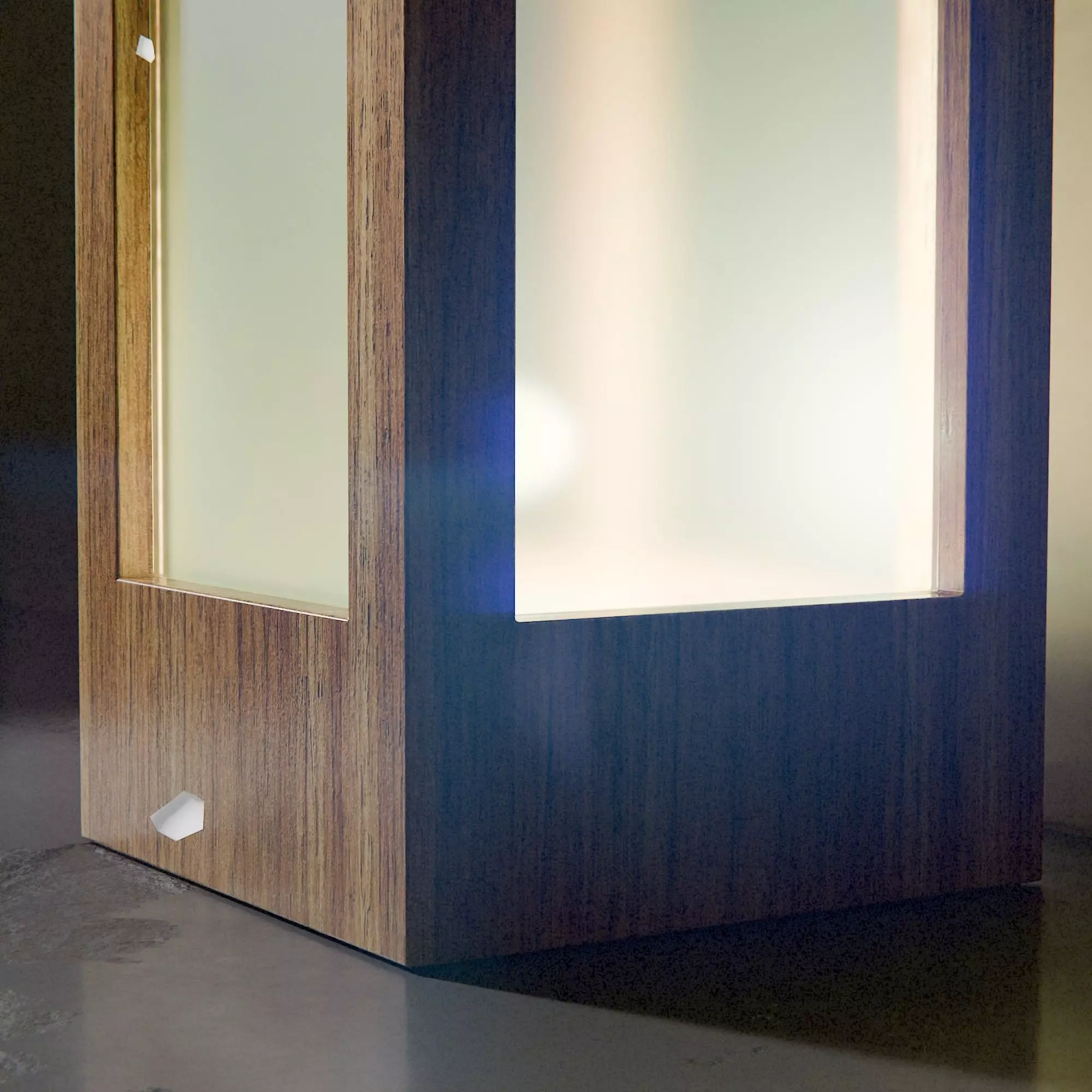 Modern Wooden  Frosted Glass Lamp 3D Model 3D model_3