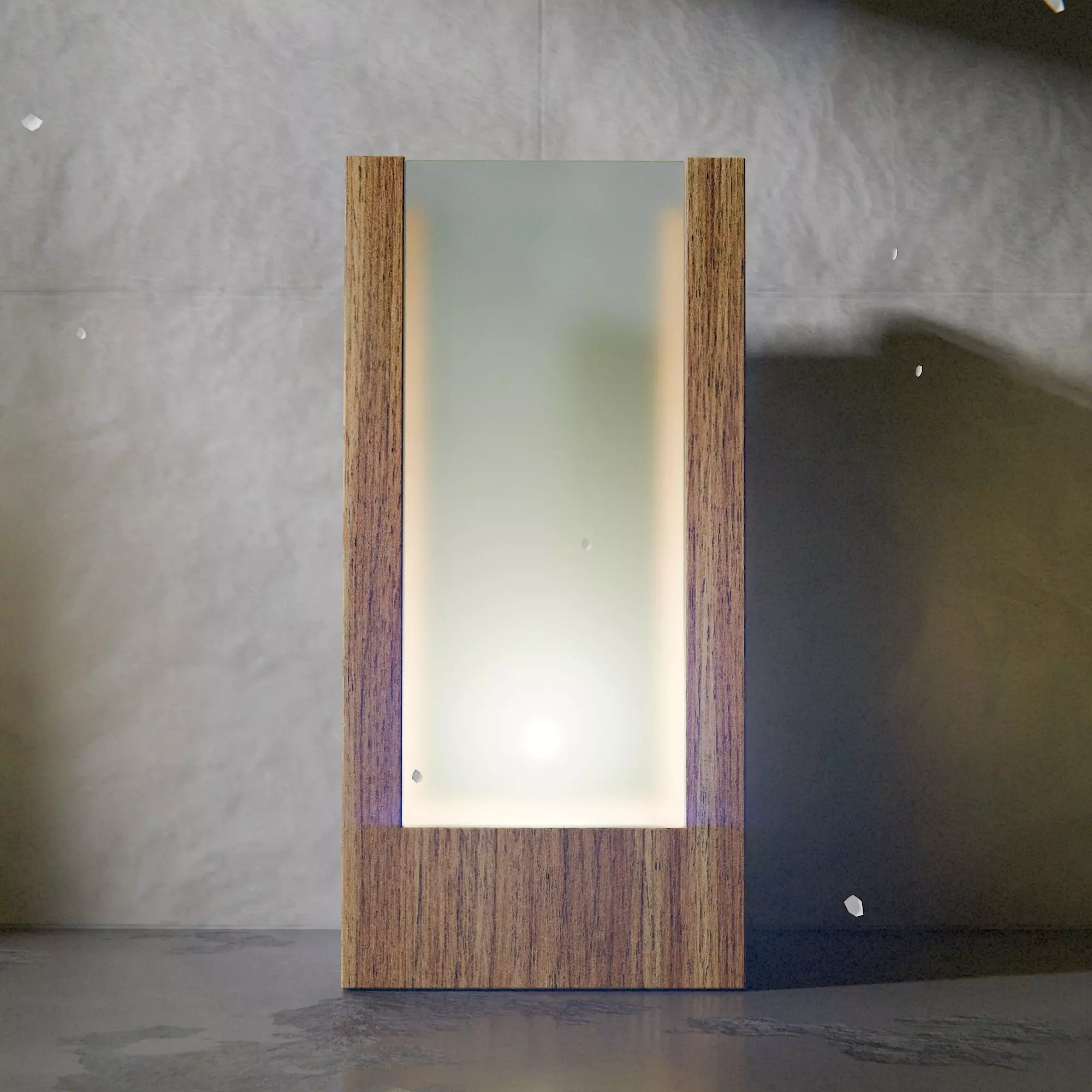 Modern Wooden  Frosted Glass Lamp 3D Model 3D model_2