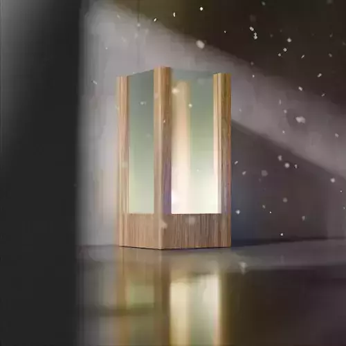 Modern Wooden  Frosted Glass Lamp 3D Model