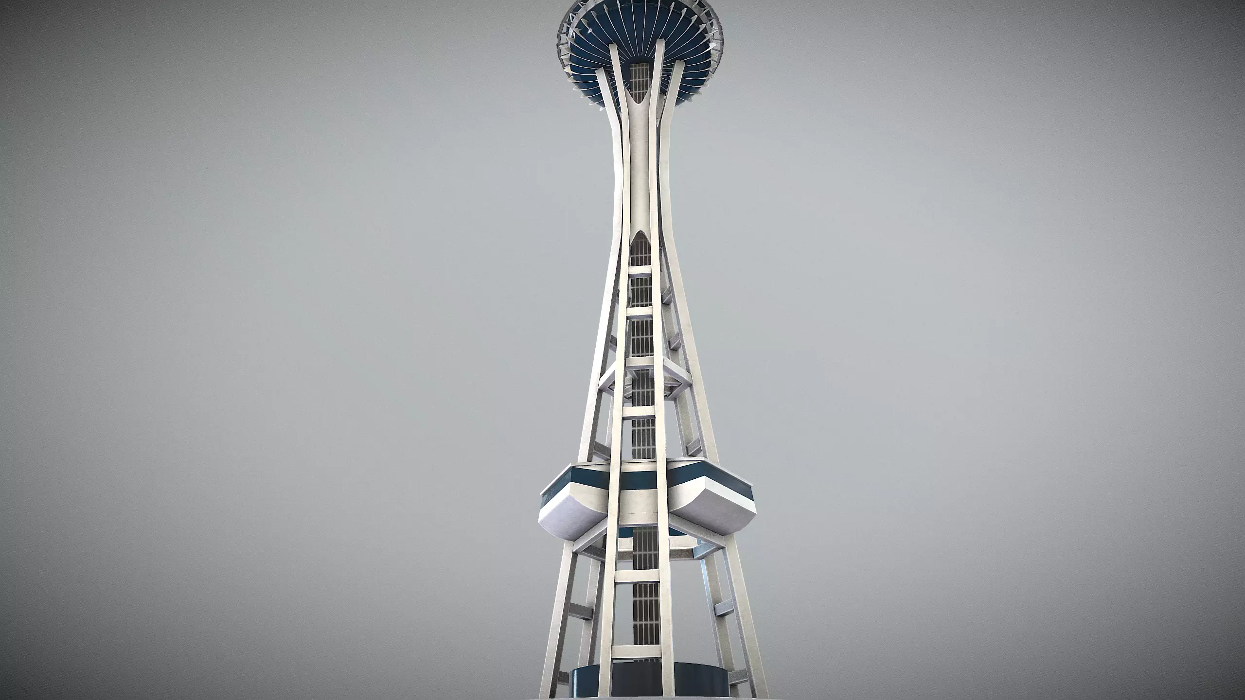 Space Needle Low-poly 3D model_3