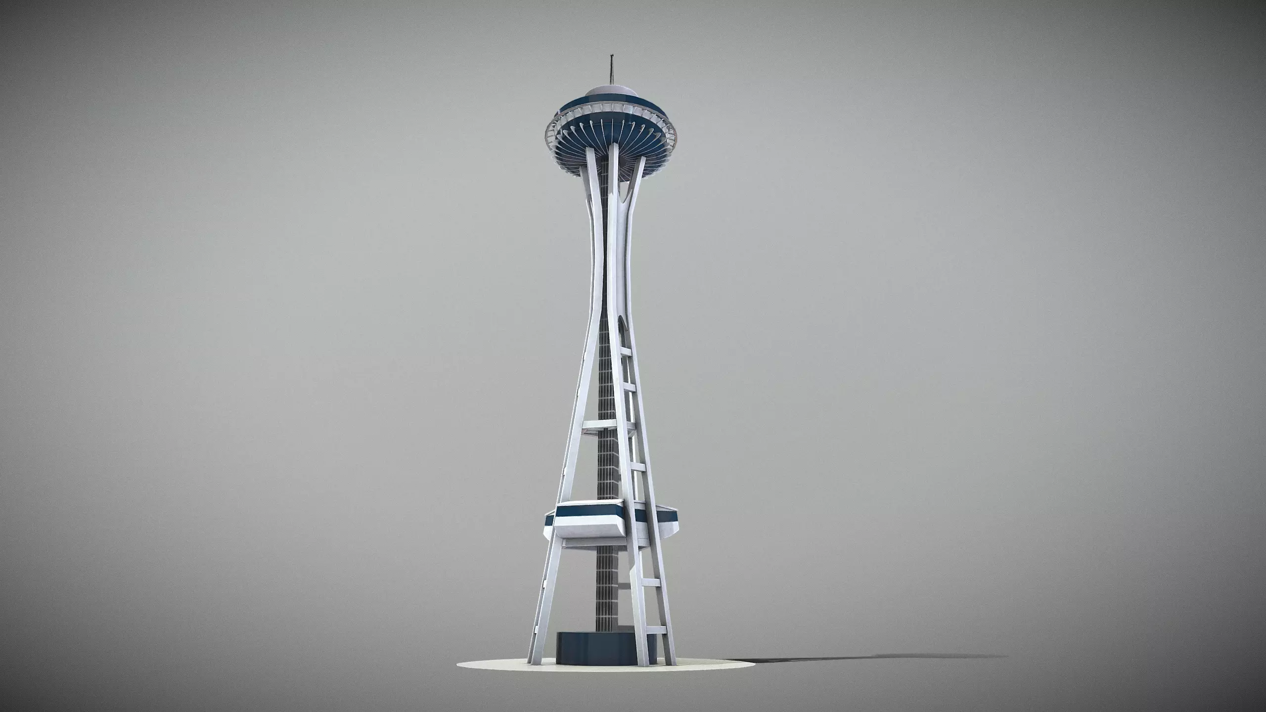 Space Needle Low-poly 3D model_8
