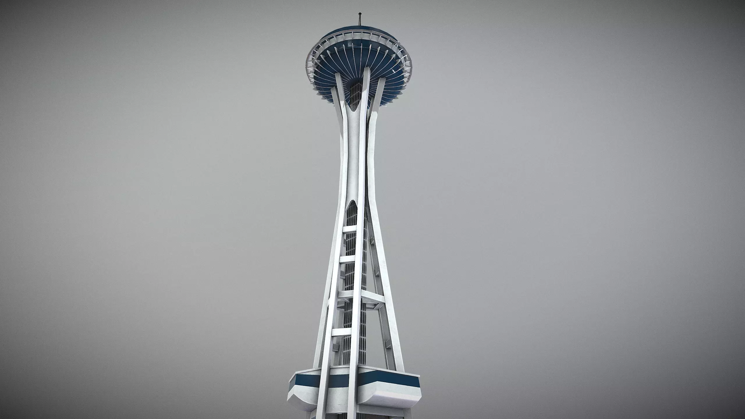 Space Needle Low-poly 3D model_5