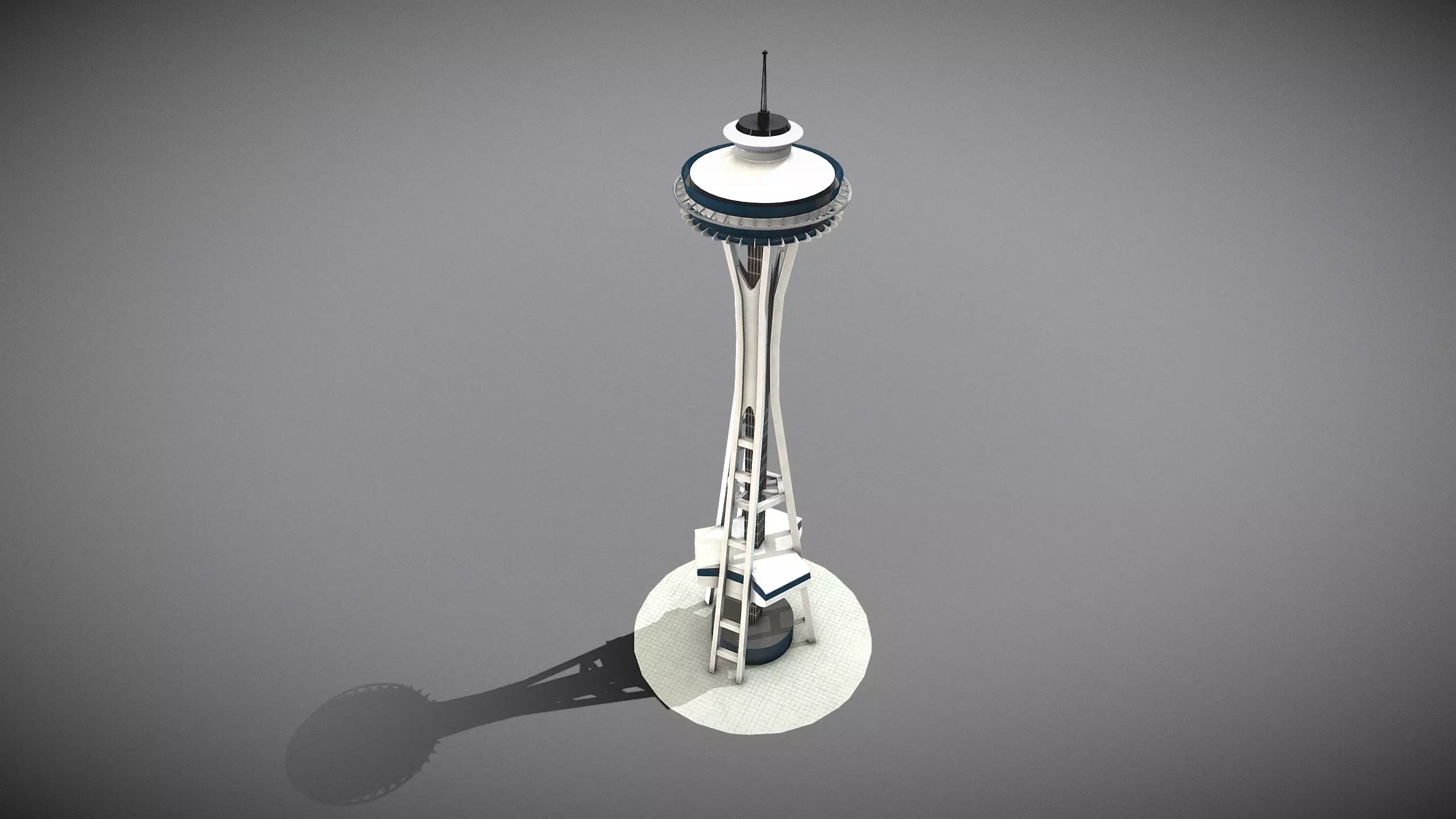 Space Needle Low-poly 3D model_4