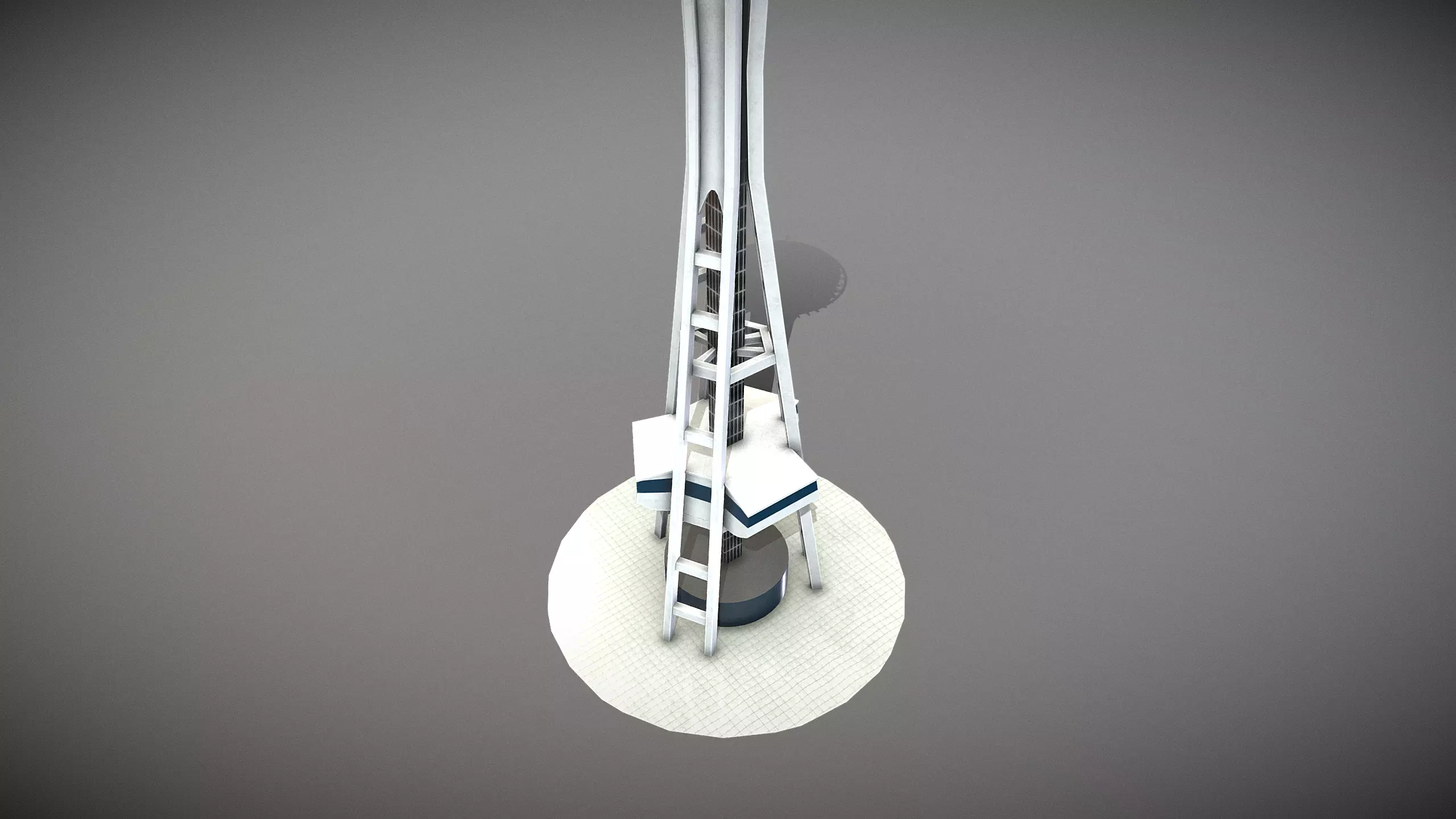 Space Needle Low-poly 3D model_6