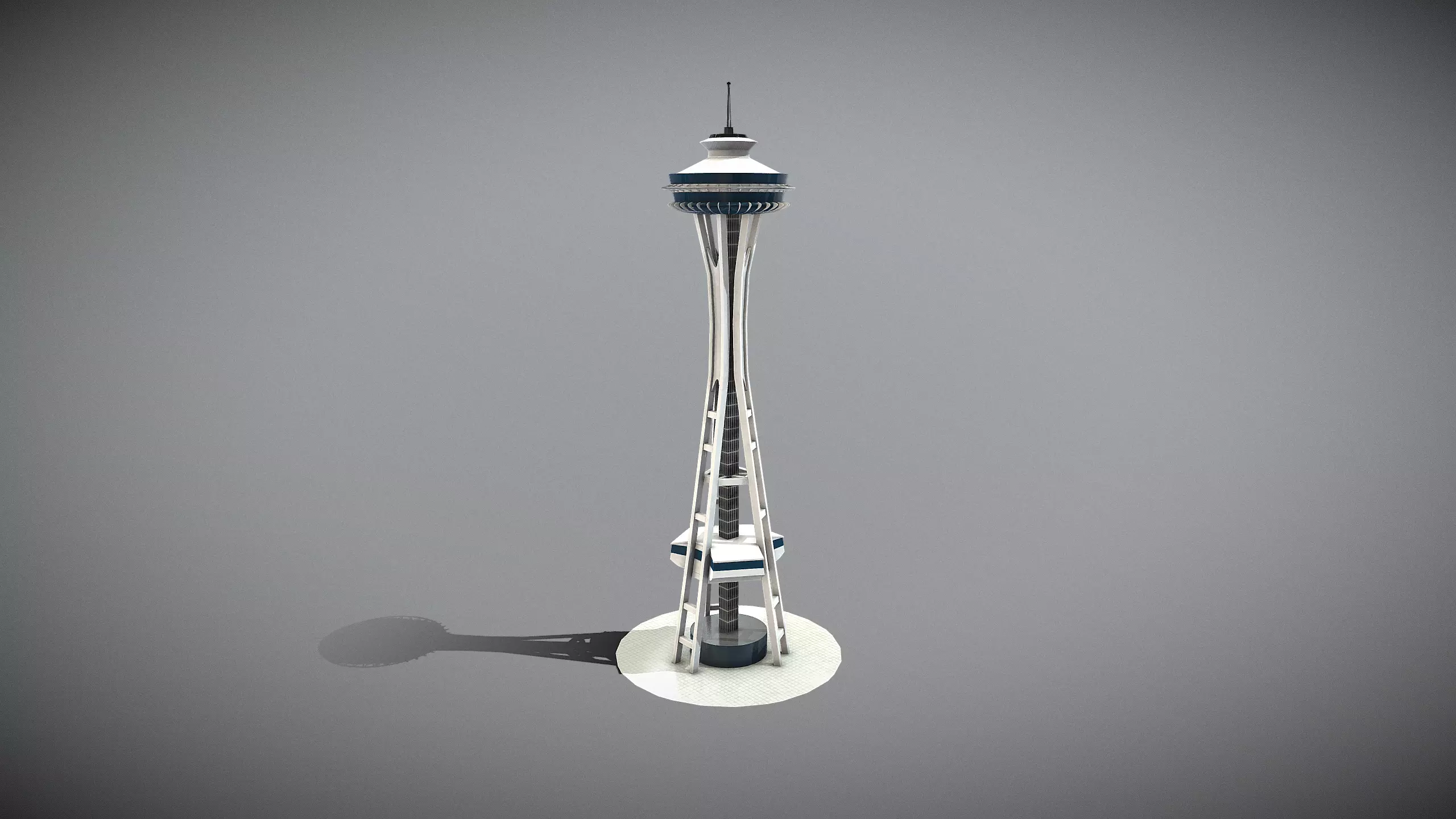 Space Needle Low-poly 3D model_0