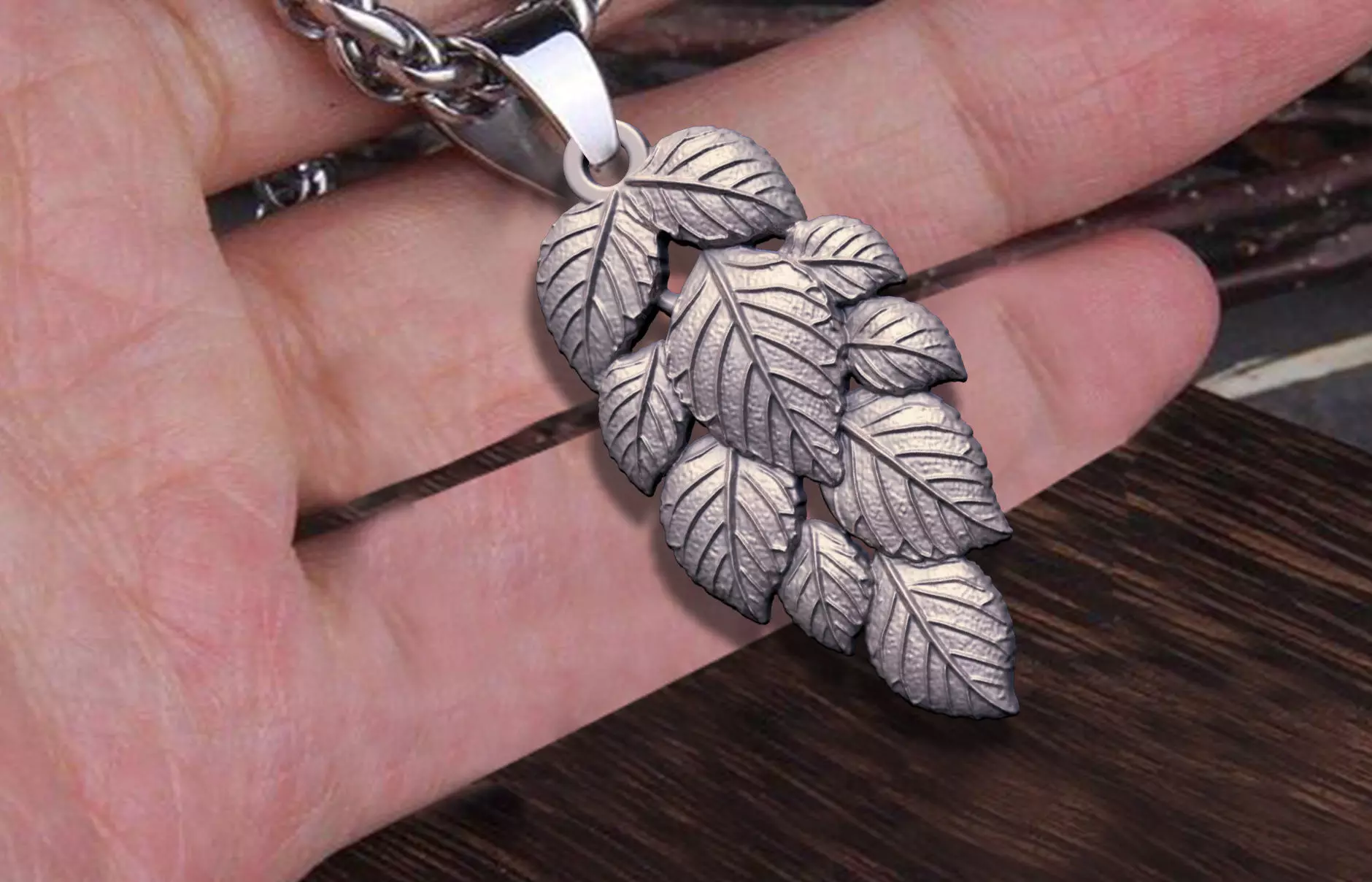 ARTISTIC DESIGN LEAF WOMEN PENDANT 3D print model_0