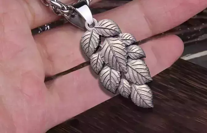 ARTISTIC DESIGN LEAF WOMEN PENDANT 3D print model