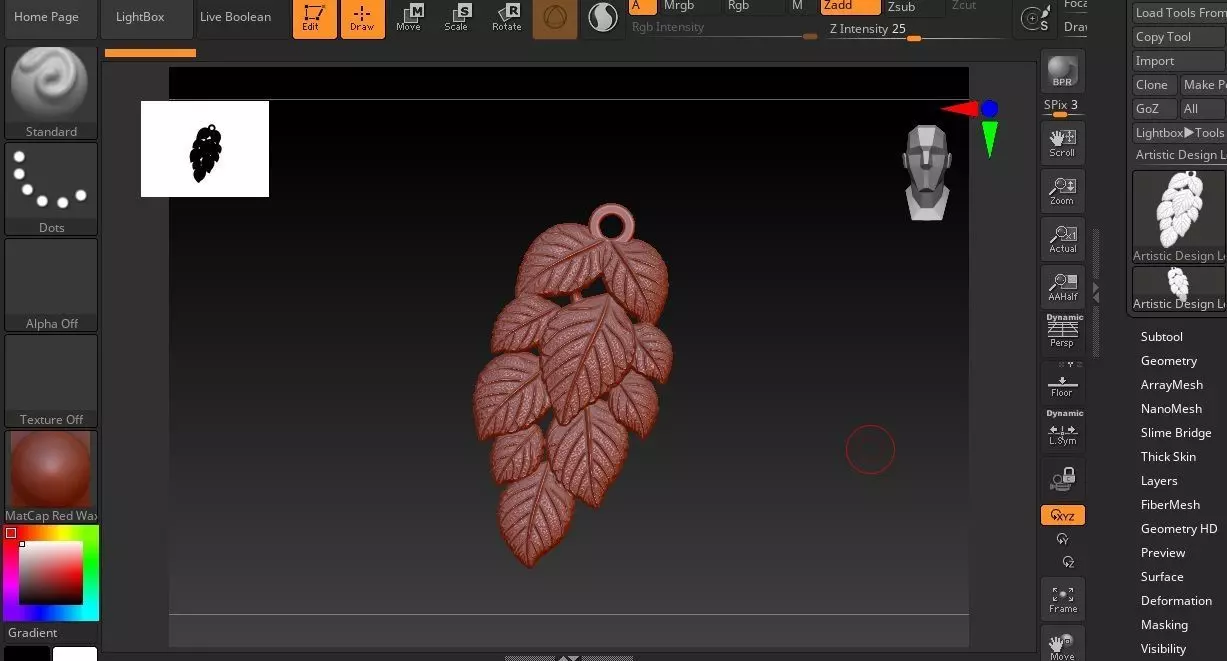ARTISTIC DESIGN LEAF WOMEN PENDANT 3D print model_4