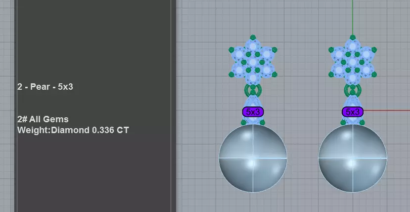 Elegant Flower Cluster Pearl Dangle Earrings 3D print model_3