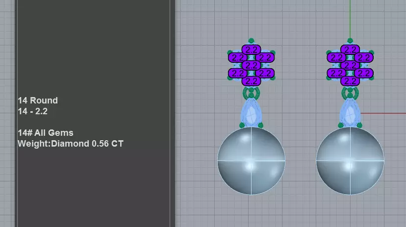 Elegant Flower Cluster Pearl Dangle Earrings 3D print model_2