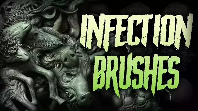 Zbrush  Blender  Infection and Diseases 40 Brushes Pack