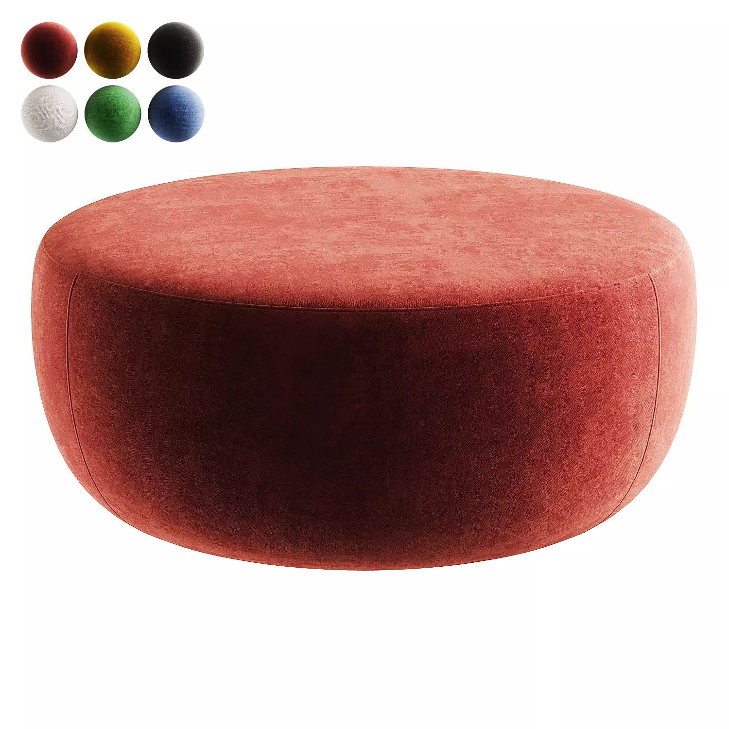 pouf red 3D model_0